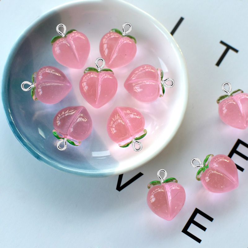 Resin Craft Projects - 10 Stück neue transparente pfirsichfarbene flache