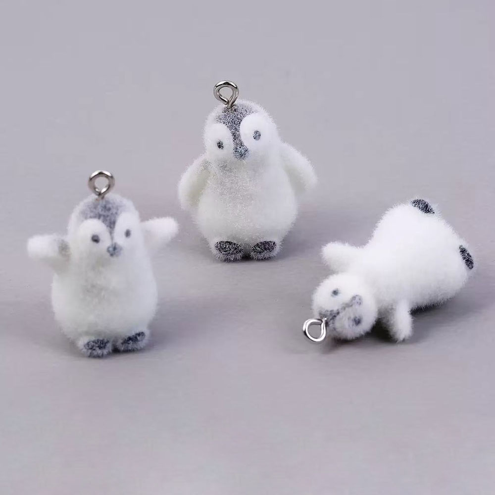 Resin Craft Projects - 5 Stück Beflockung kleiner Pinguin Harz