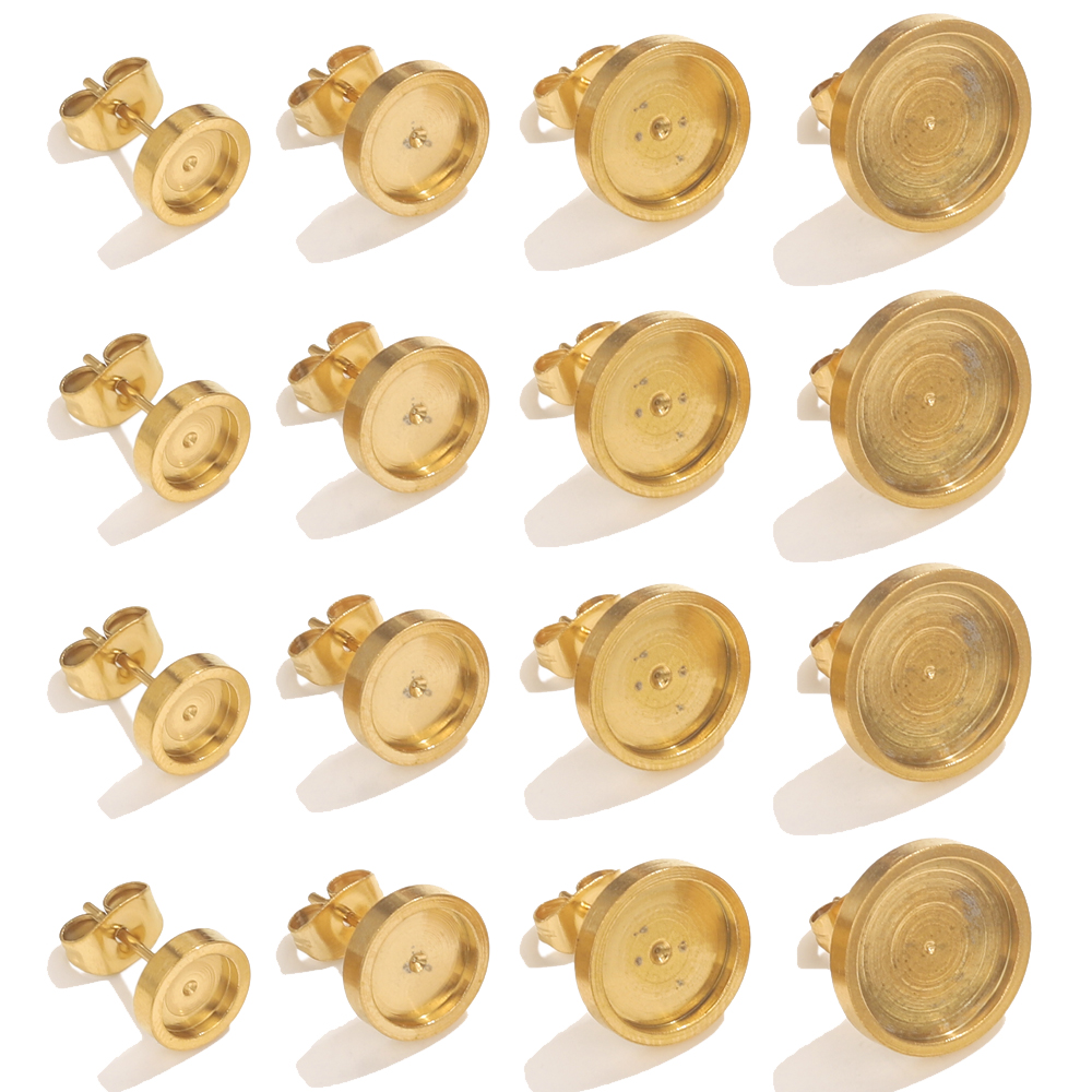 Resin Craft Kit - 10 Stück Edelstahl Gold Ohrring Ohrstecker